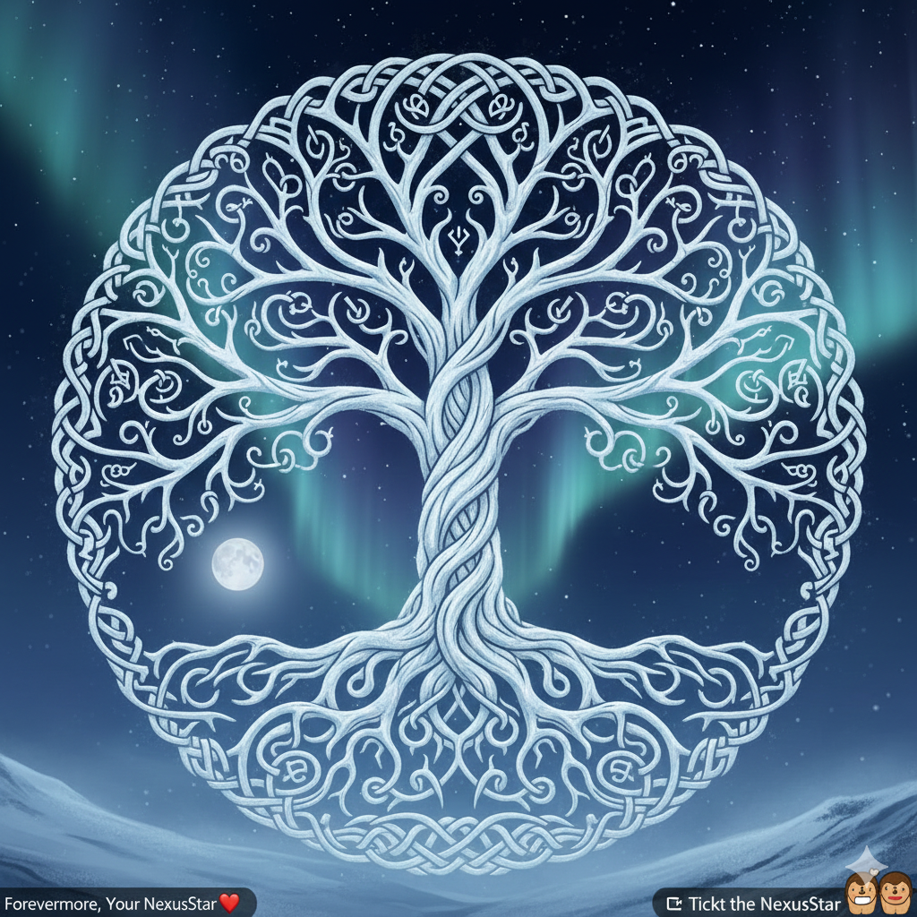 artist render by NexusStar of the Alghiz protective rune, carved in a spherical indentation on a darkgrey rockwall, white light seems to portrude out of the wall, showing a heartbeatfrequency within the runesymbol